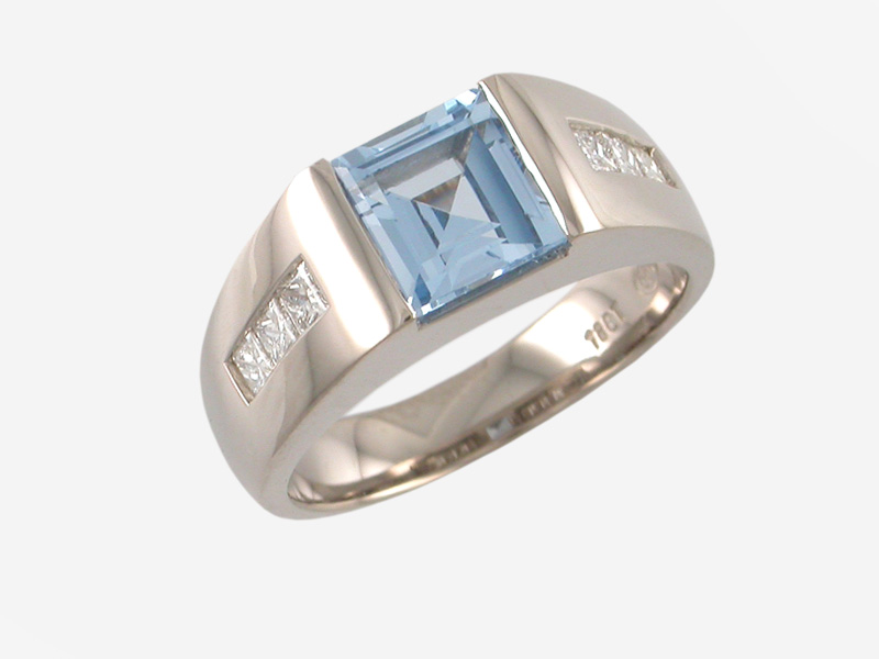 Platinum Topaz Diamond Designer Ring Auckland Jewellery